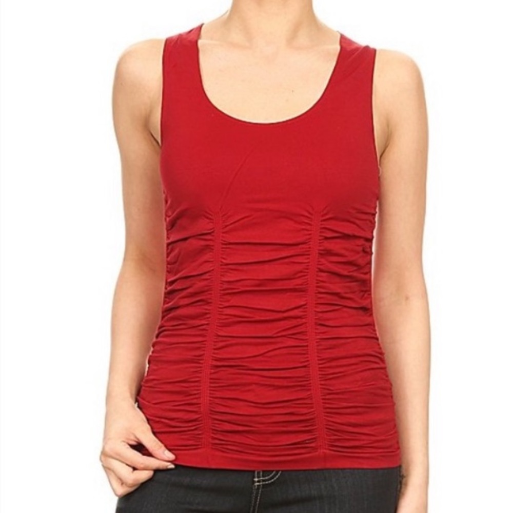 Bordeaux Ruched Tank, M